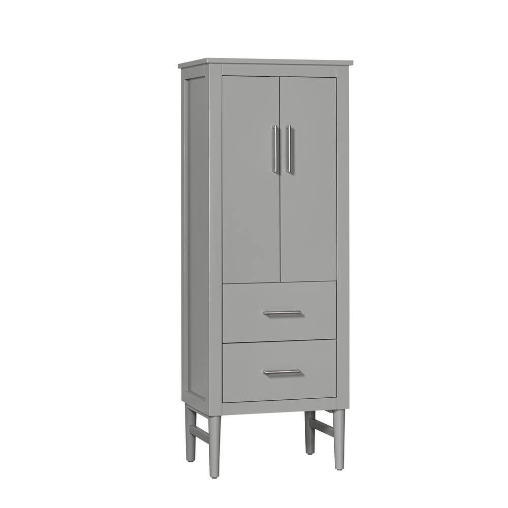 Home Decorators Collection Nova 23 in. W x 16 in. D x 60 in. H Storm Gray Linen Cabinet 21038-LT23-ST