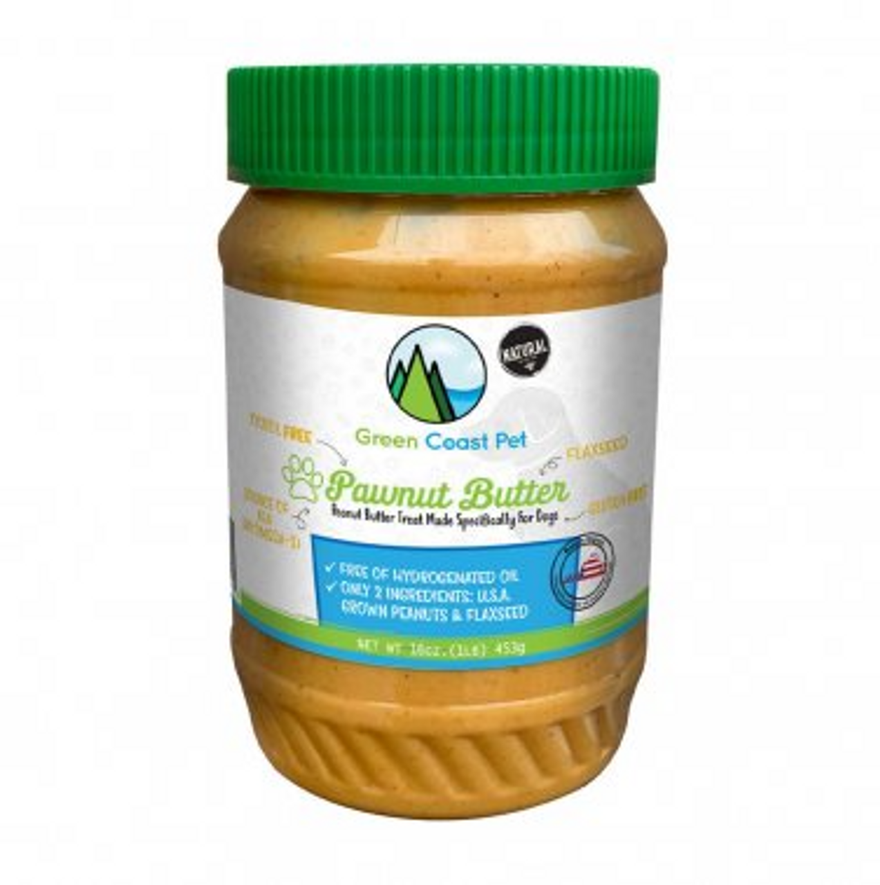 Green Coast Pet Pawnut Butter Dog Treat， 16oz