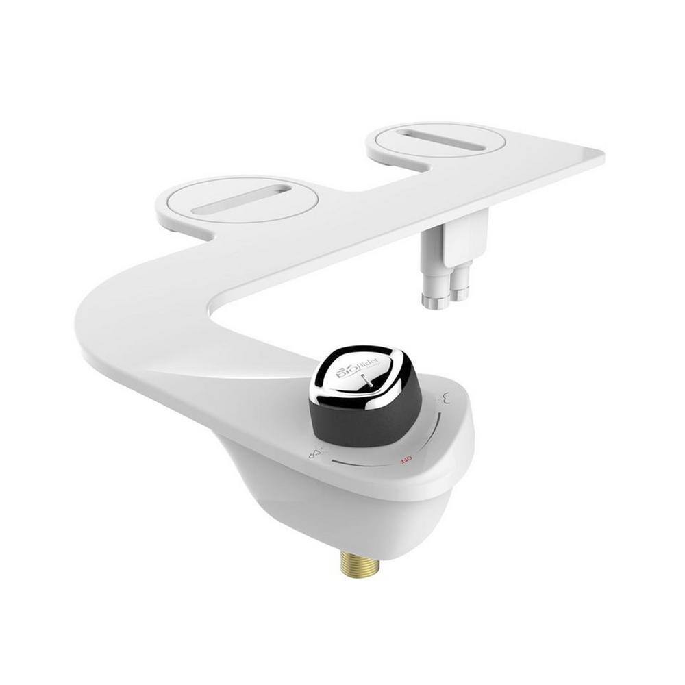 BIO BIDET SlimEdge Non-Electric Bidet Attachment System in White with Seat Bumpers Bio Bidet SE