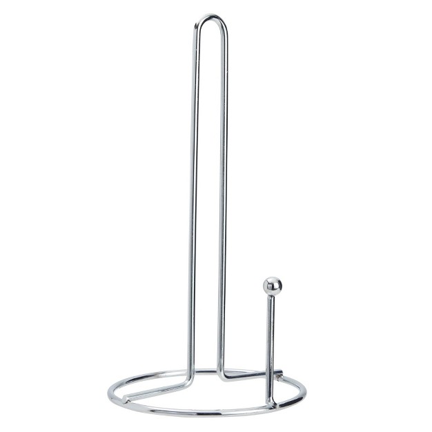 Juvale Countertop Paper Towel Holder For Kitchen Organization Vertical Stainless Steel Holder For Home D cor Withtension Arm Weighted Base 6x12 In