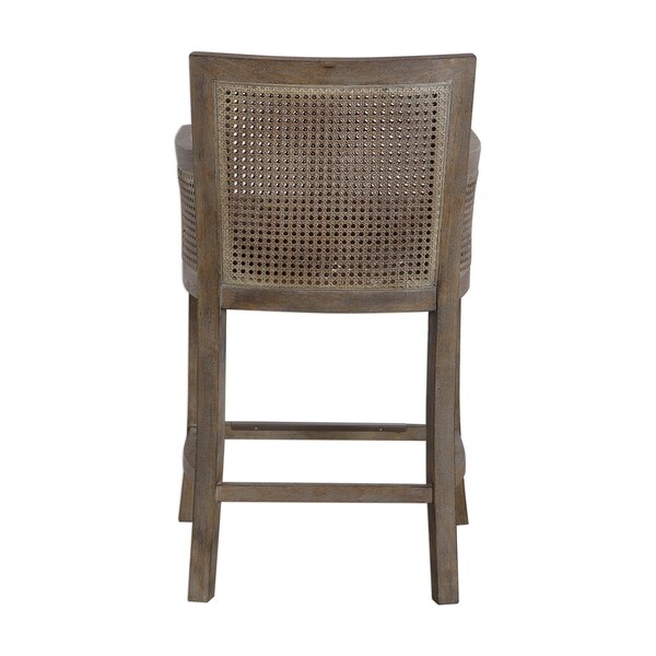 Uttermost Encore Rubbed Sandstone and Dark Grey Counter Stool