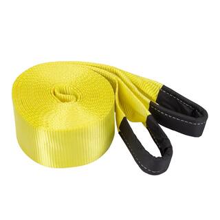 SmartStraps 30 ft. 10000 lb. Working Load Limit Yellow Recovery Tow Rope Strap with Loop Ends 833