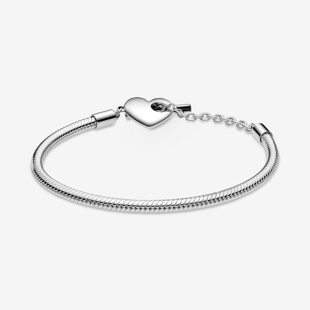 PANDORA  Pandora Moments Heart T-Bar Snake Chain Bracelet