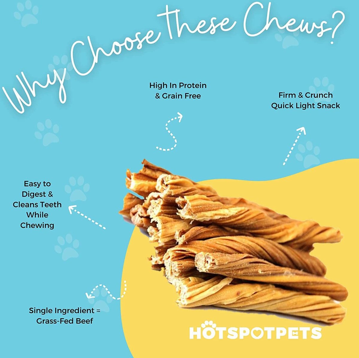 HOTSPOT PETS 5-inch Beef Tripe Twist Chews Dog Treats