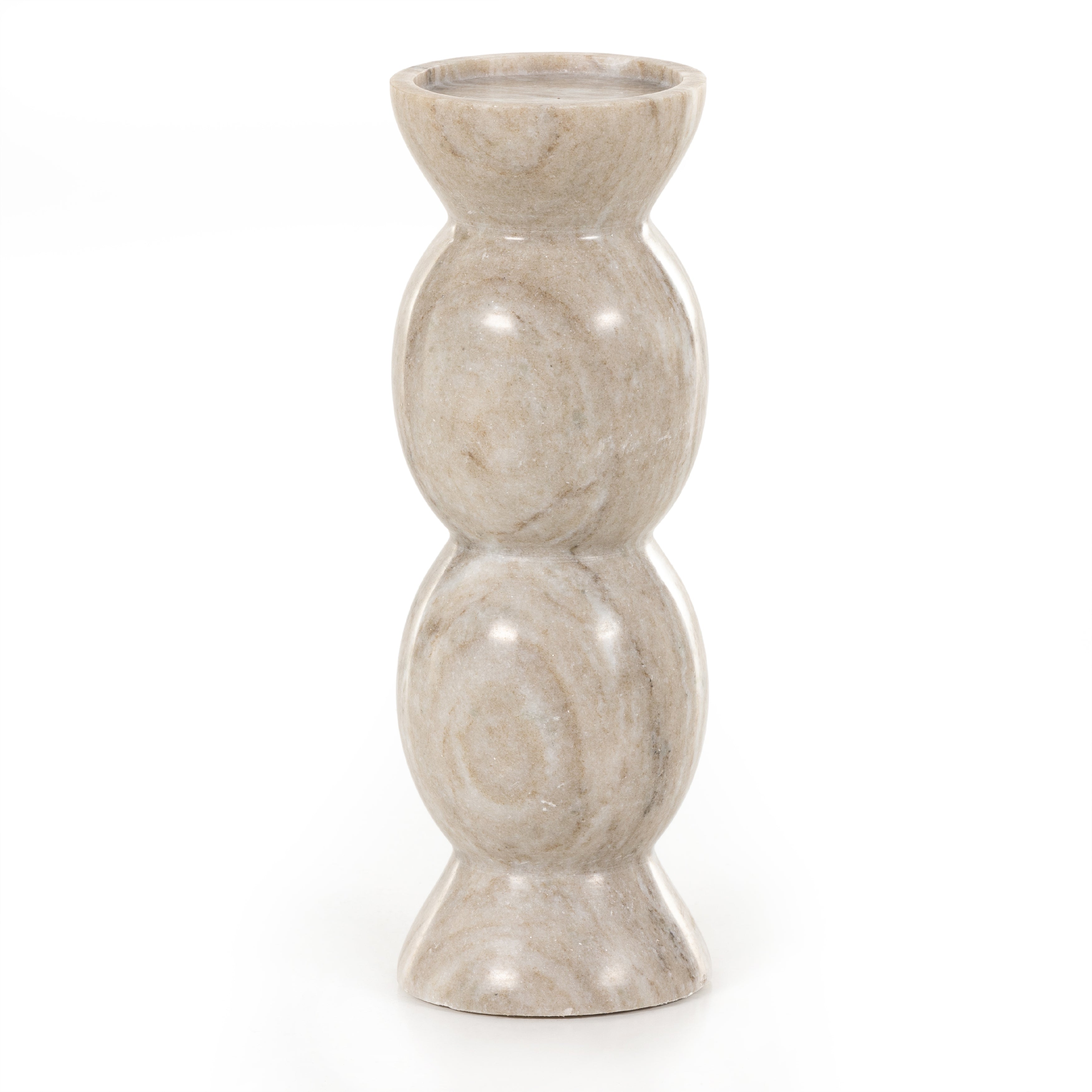 Kivu Pillar Candle Holder, Set Of 2 - Grey