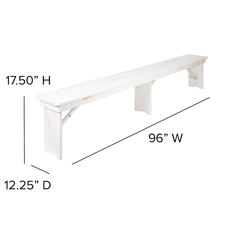 Flash Furniture Hercules Antique Folding Farm Bench