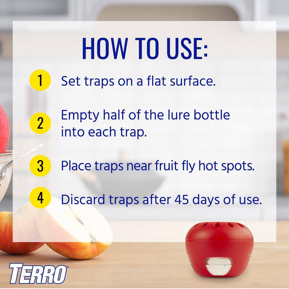 TERRO Ready-to-Use Indoor Fruit Fly Traps with Bait (2-Count) T2502B