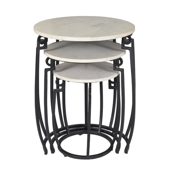 Somette Ponga Black Nesting Tables， Set of 3