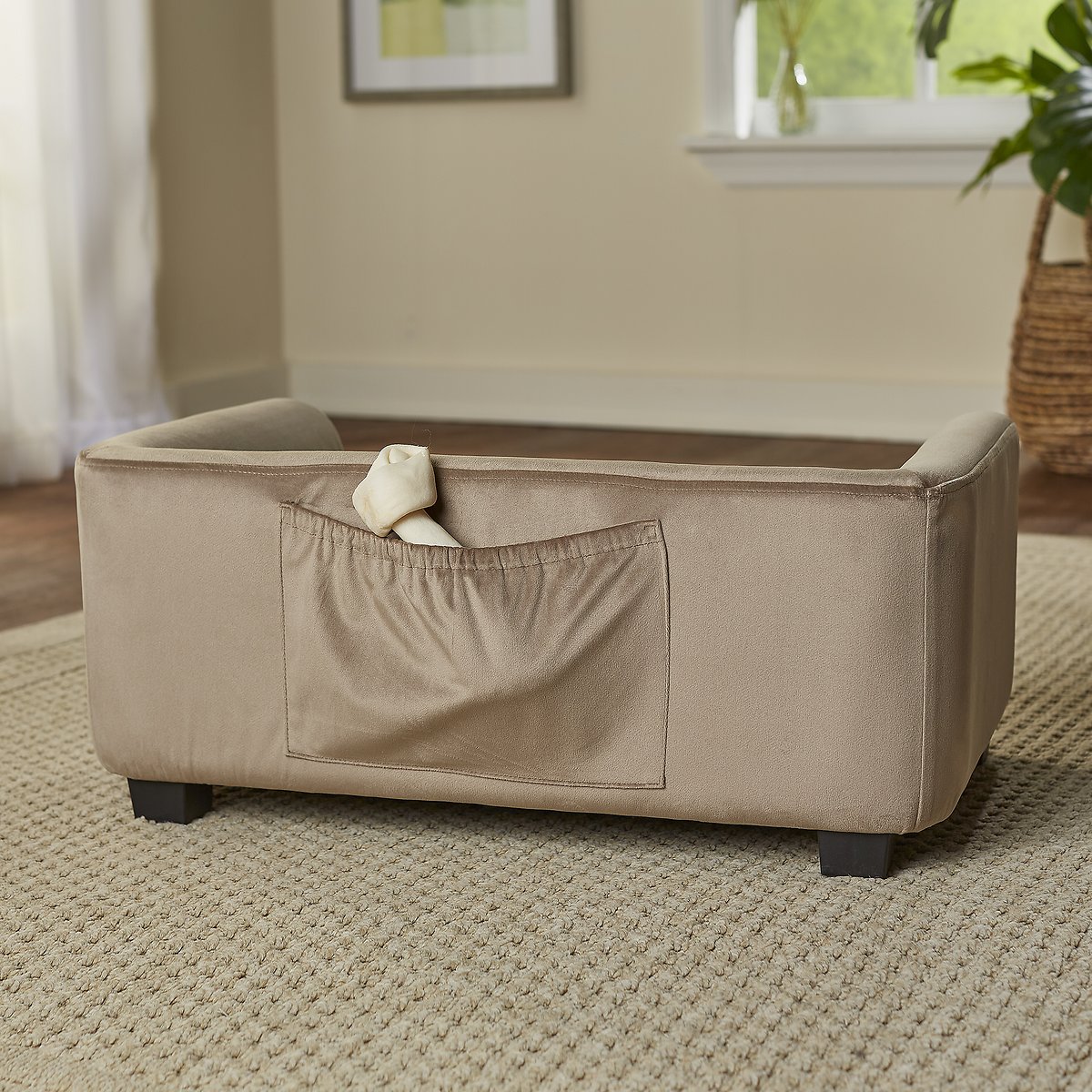 Enchanted Home Pet Surrey Cat and Dog Sofa Bed， Small (Beige)