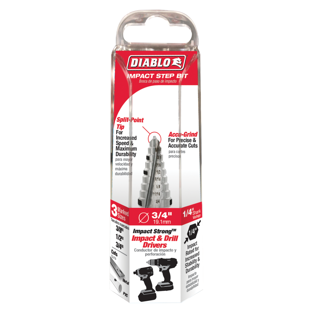 Diablo Tools 3/83/4 Impact Step Drill Bit (9 Steps)