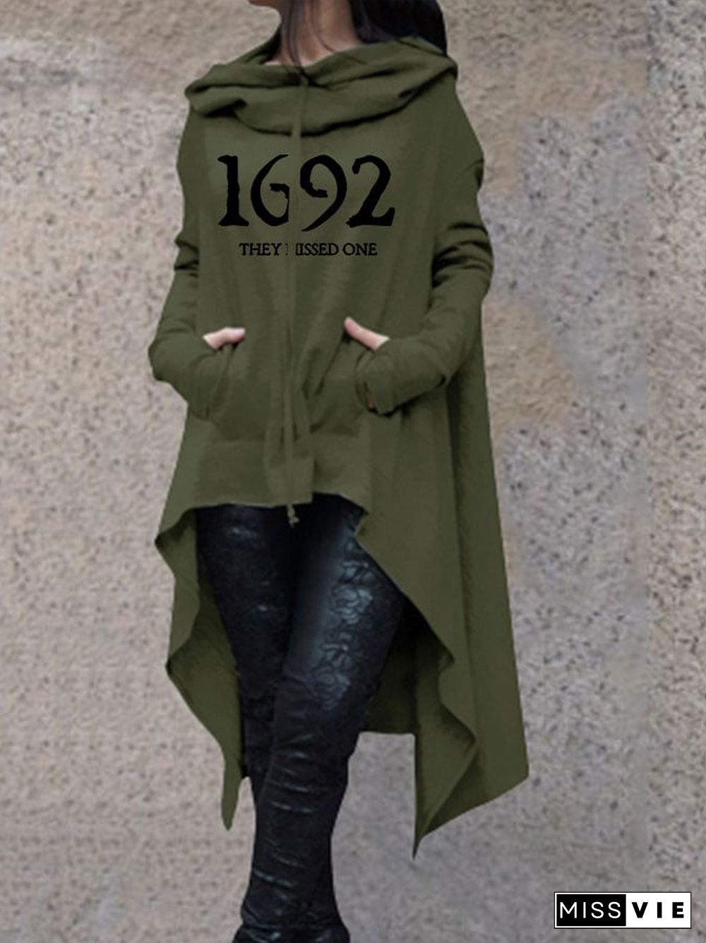 Women's 1692 They Missed One Salem Witch Print Cape Hoodie