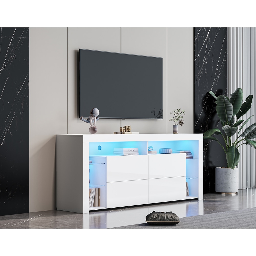 White Modern contracted LED TV Cabinet