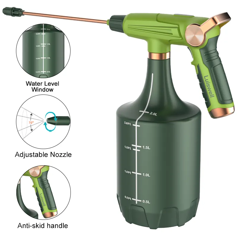 Garden Watering Irrigation Supplies Long Pole Electric Matching Drink Bottle Spray Gun for Indoor and Outdoor Use Sprayers ABS