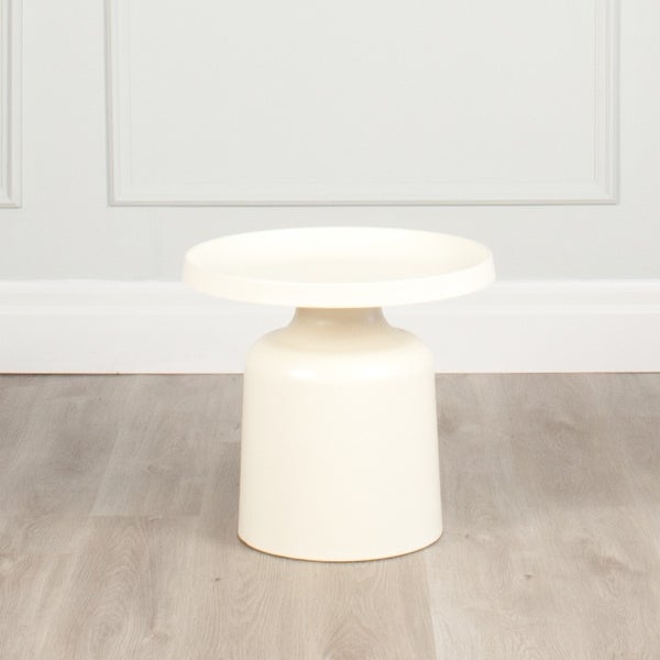 Klay Minimalist Metal Pedestal Side Table， 20-inch Diameter