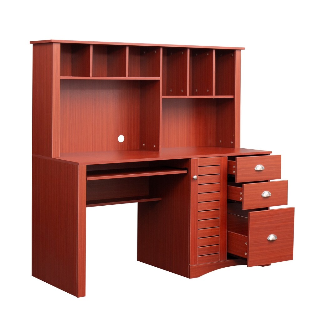 Home Office Wood Computer Desk with Hutch