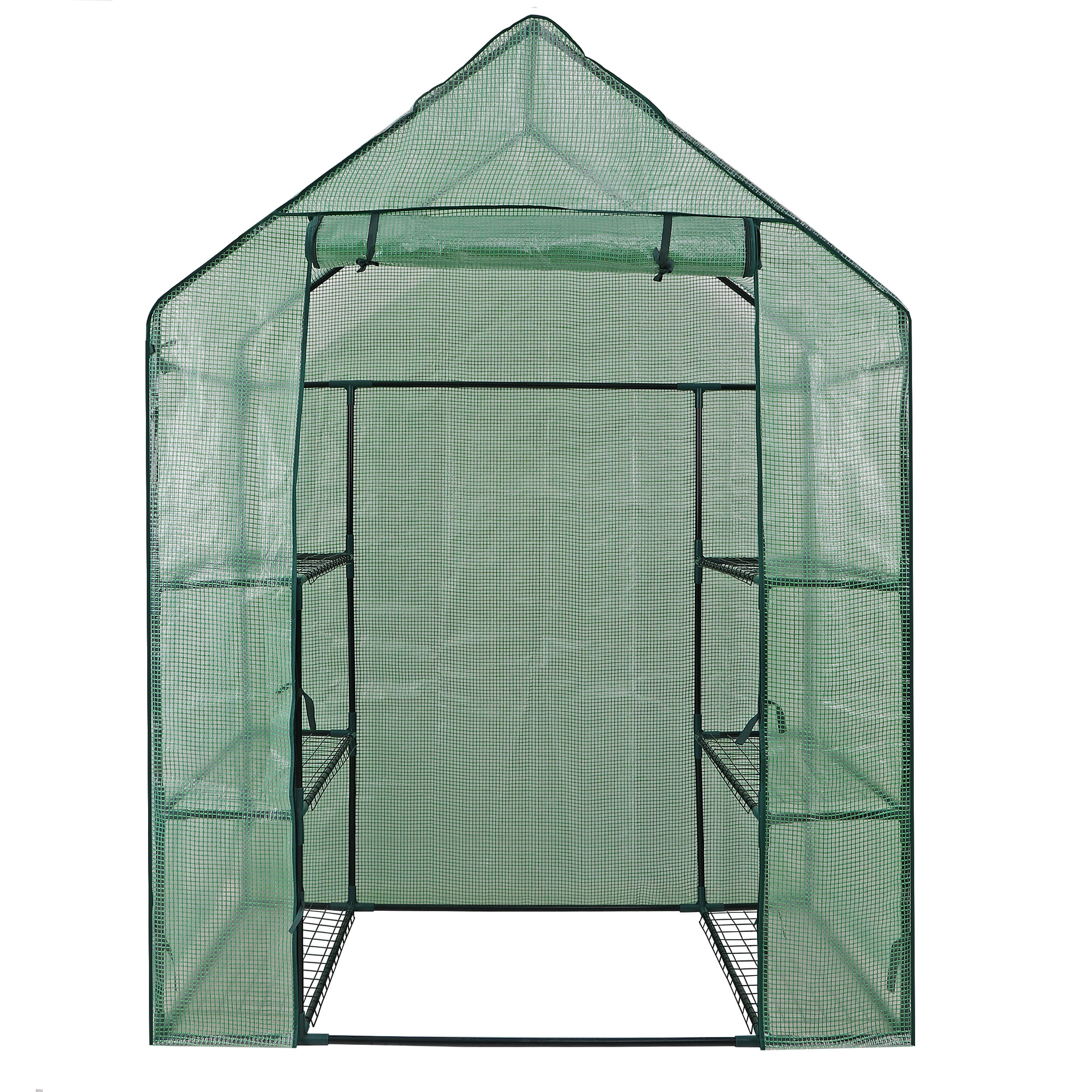 ZENY Mini Walk-in Green House Garden 3 Tier 6 Shelves Movable Plant Greenhouse 55.9 x 28.3 x 75.6