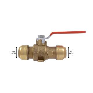 SharkBite 34 in. Brass Push-to-Connect Drop Ear Ball Valve with Drain 24616-0000LF