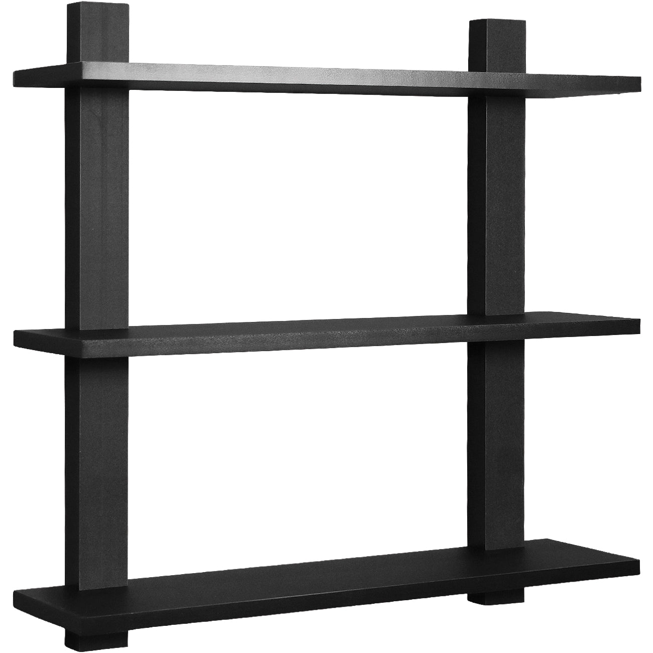 Sorbus 3 Tier Floating Shelves, for Photos, Decorative Items, and Much More - (Black) Medium Density Fiberboard, Wood