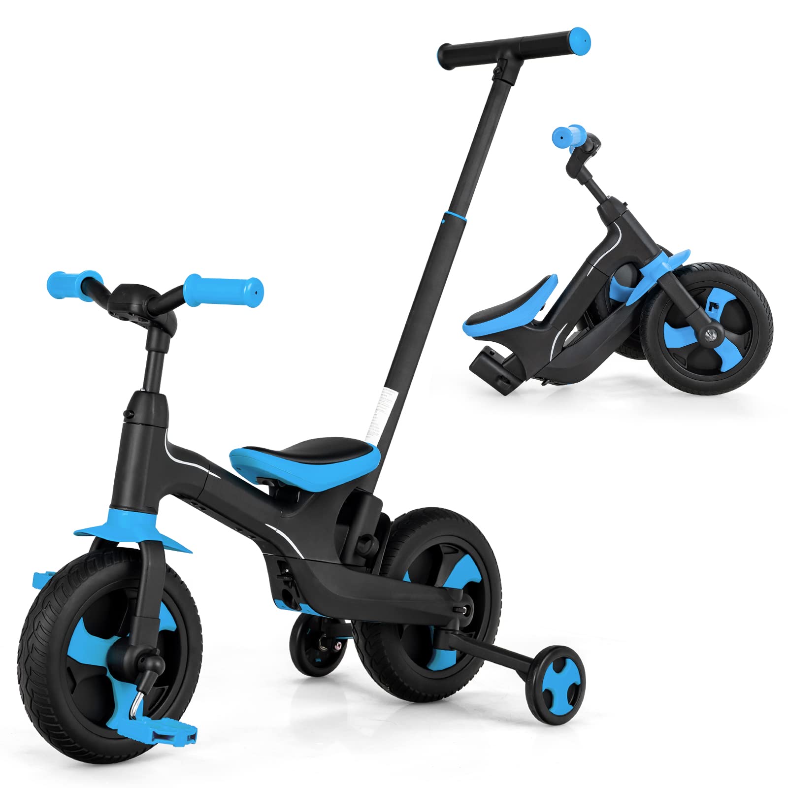 5 in 1 Toddler Tricycle, Folding Kids Trike Baby Balance Bike