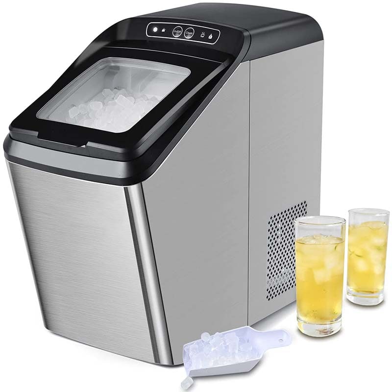 29LBS/24H Chewable Nugget Ice Maker Countertop, Portable Ice Machine with 3 Lbs Basket & Scoop