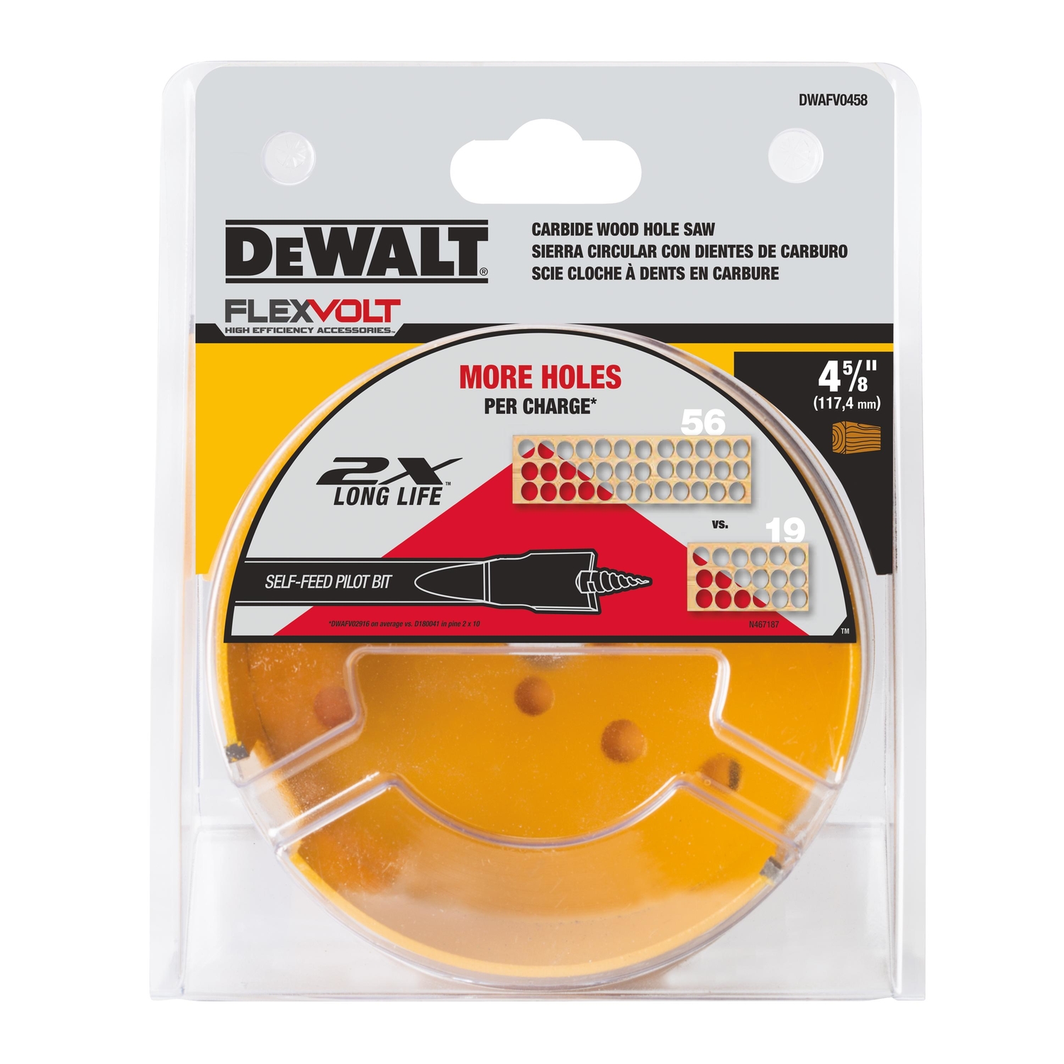 DeWalt FlexVolt 4-5/8 in. Carbide Tipped Hole Saw 1 pc