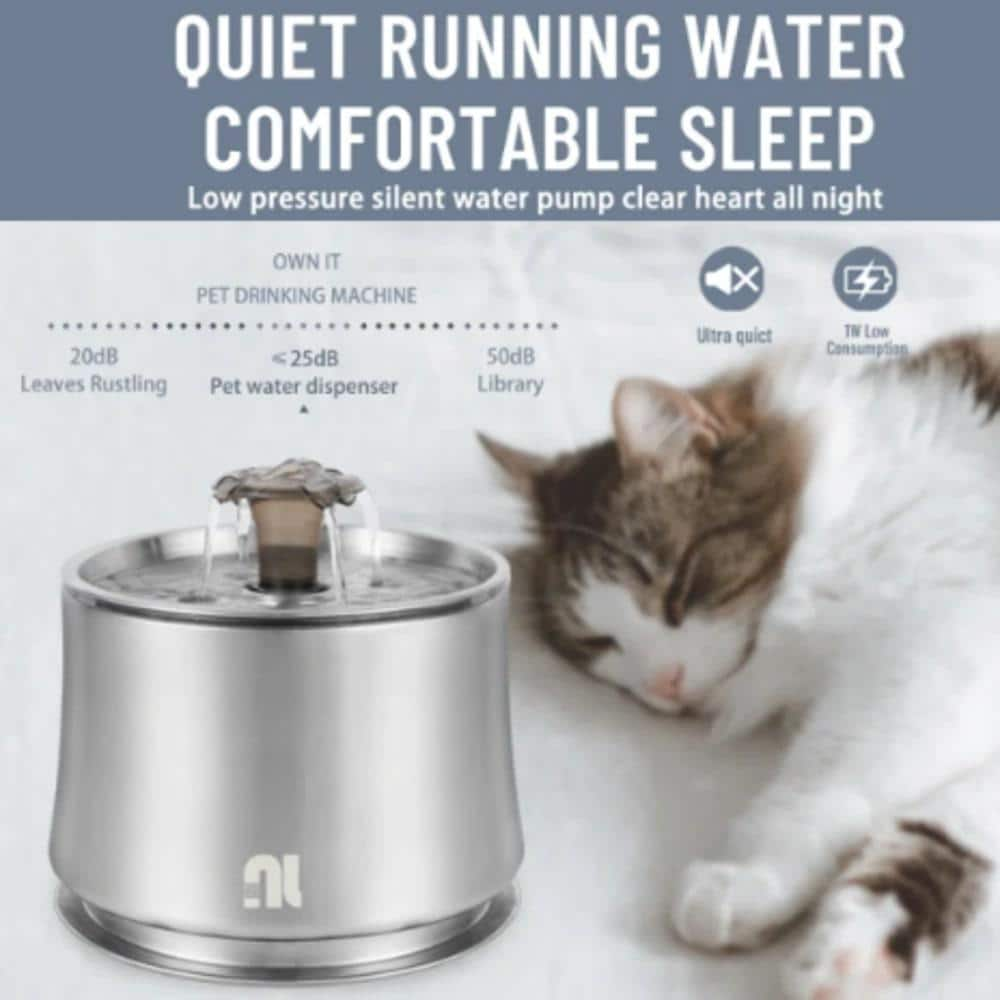 Cat Water Fountain Stainless Steel 84 oz./2.5 l H-D0102HAR8HW