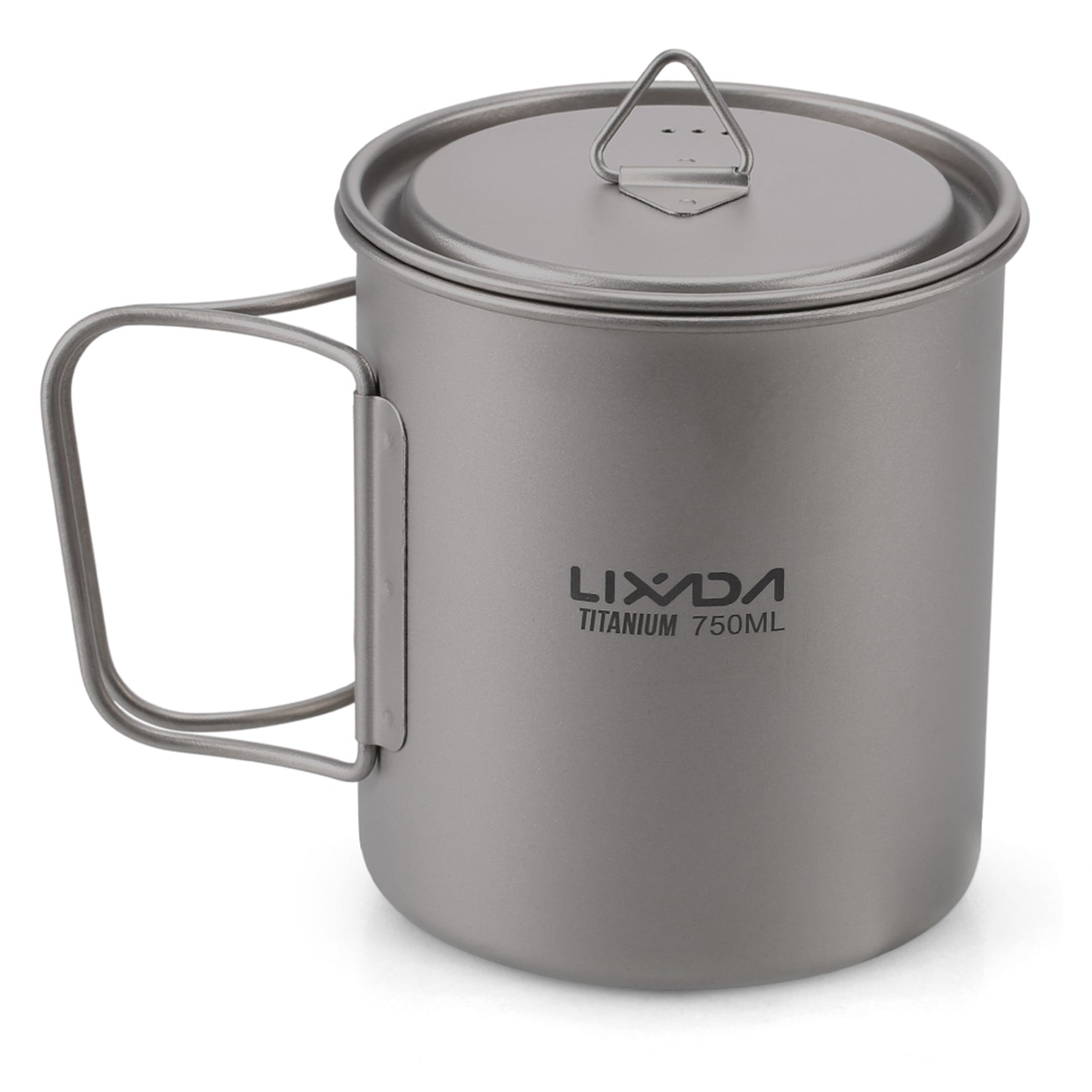 Lixada Ultralight Titanium Cup Outdoor Portable Camping Picnic Water Cup Mug with Foldable Handle 300ml / 350ml / 450ml / 550ml / 650ml / 750ml