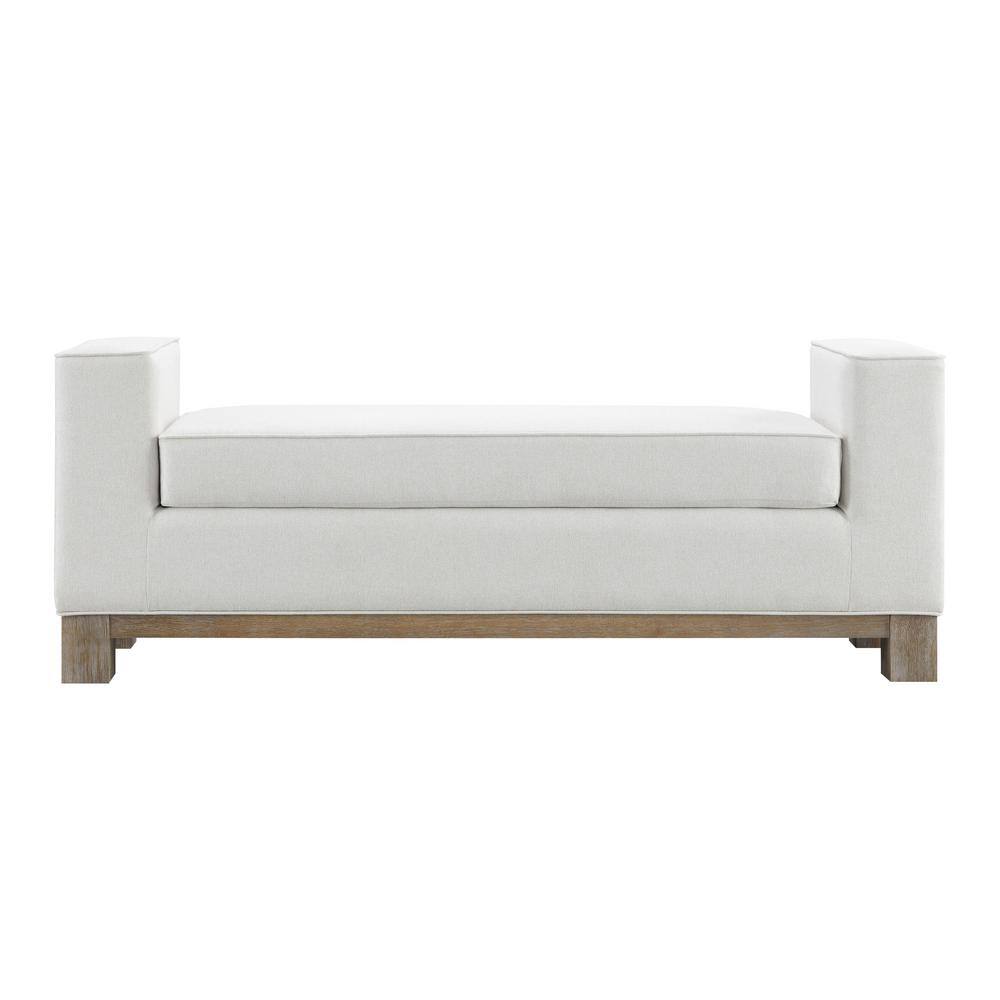 DEVON  CLAIRE Remi Ivory 73 in. Wide Stain-Resistant Fabric Upholstered King Bedroom Bench BR-RB08-IVY-K