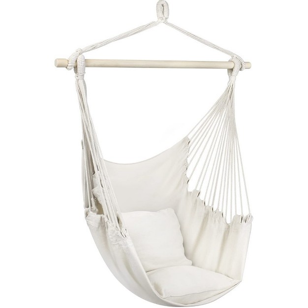 Sorbus Hanging Rope Hammock Chair Swing Seat For Any Indoor Or Outdoor Spaces Max 265 Lbs 2 Seat Cushions Included