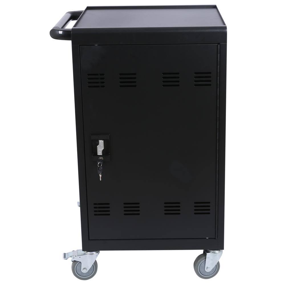 Tidoin Mobile 3-Tier Steel Portable Charging Cart and Cabinet for Tablets Laptops 30-Device with Wheels ART-YDW1-371