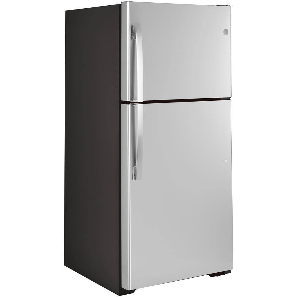 GE 19.2 Cu. Ft. Top Freezer Refrigerator in Fingerprint Resistant Stainless Steel Garage Ready GTS19KYNRFS