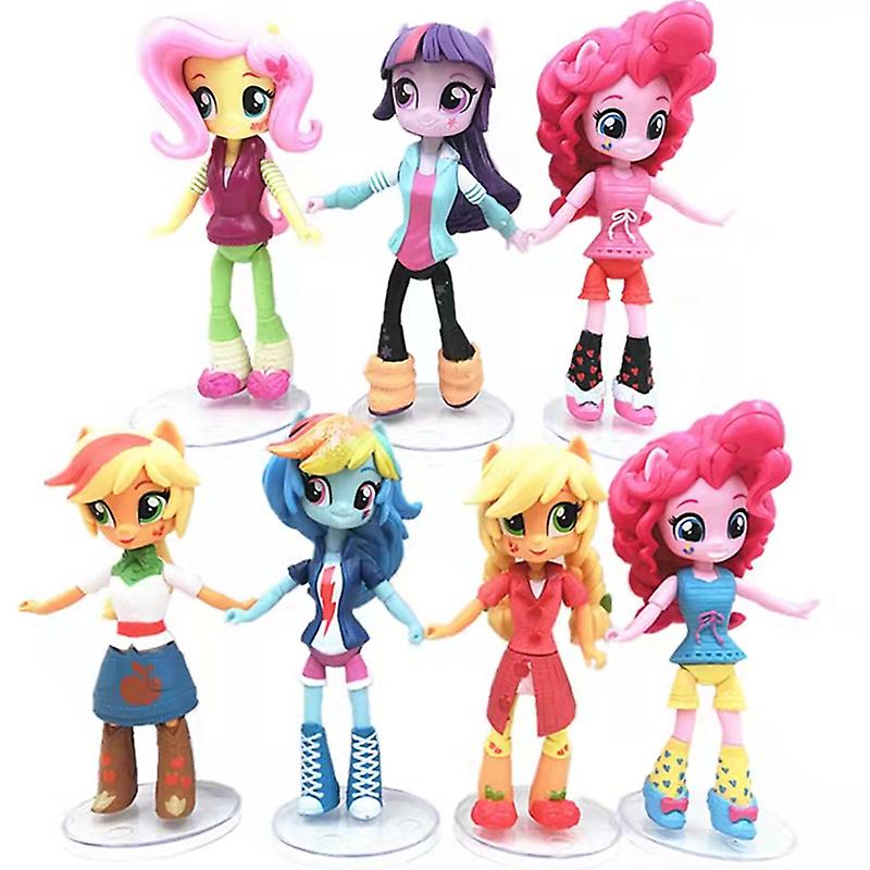 7pcs Cartoon Anime My Little Pony Full Set Of Girl Figures Toy Doll