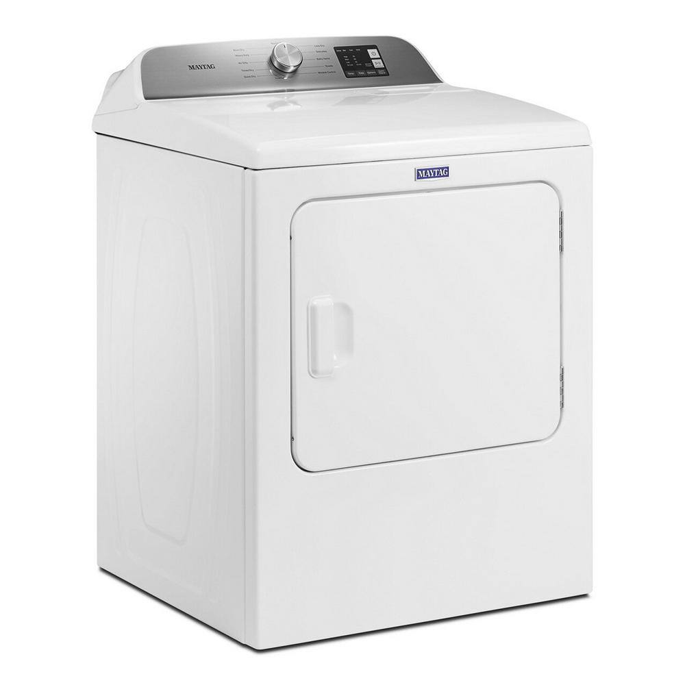 Maytag 7.0 cu. ft. 240-Volt White Electric Vented Dryer with Moisture Sensing MED6200KW