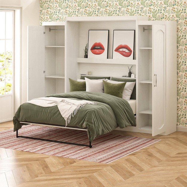 Her Majesty Wall Bed Combo With 2 Side Storage Wardrobes Novogratz