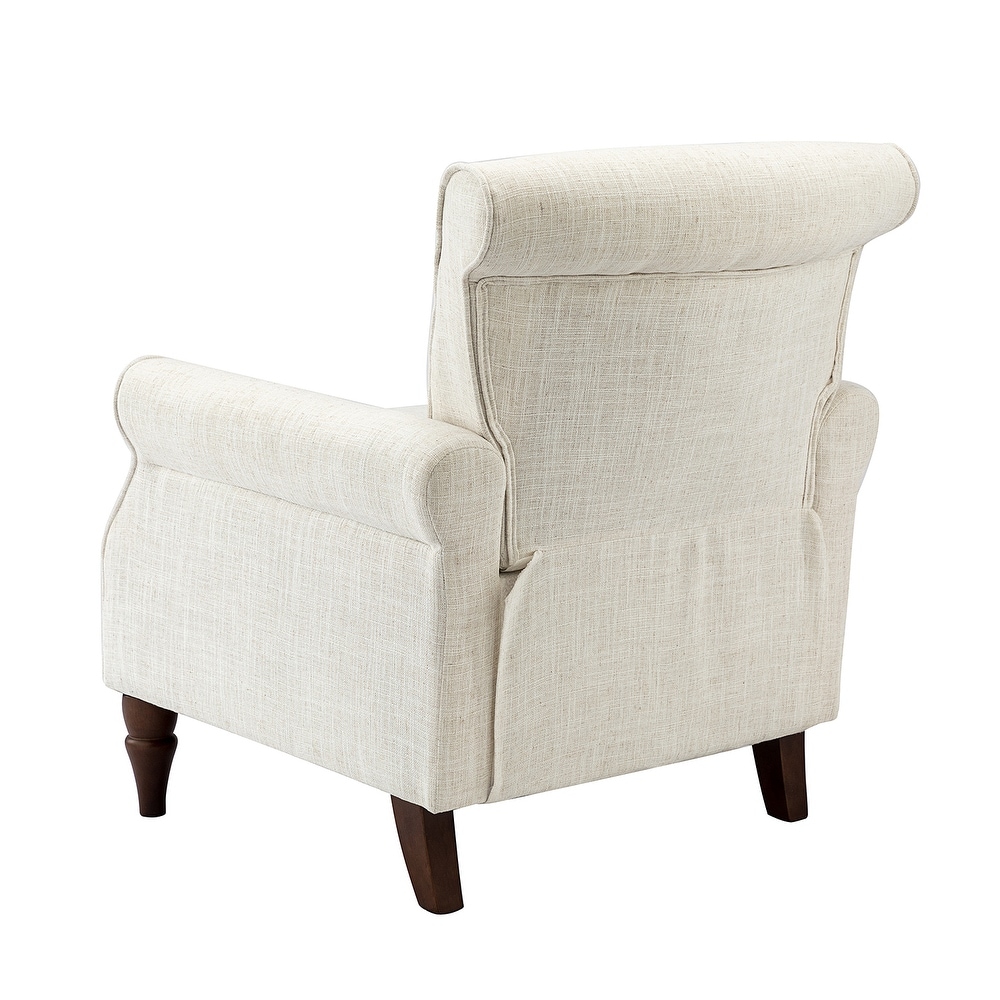 Nyctelius Classic Upholstered Wingback Accent chair with Wooden Legs and Nailhead Trim Set of 2 by HULALA HOME