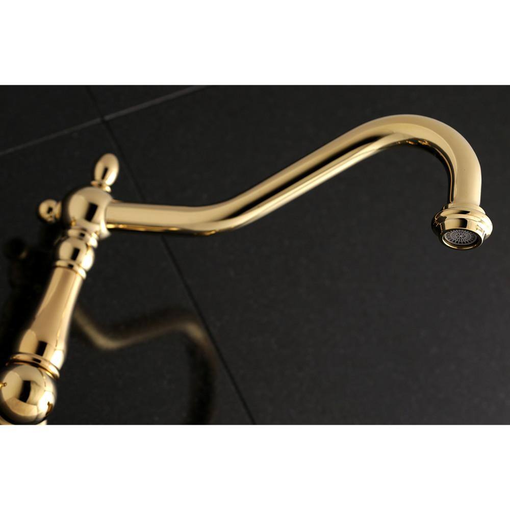 Kingston Brass Heritage 2-Handle Wall Mount Roman Tub Faucet in Polished Brass HKS1022AL