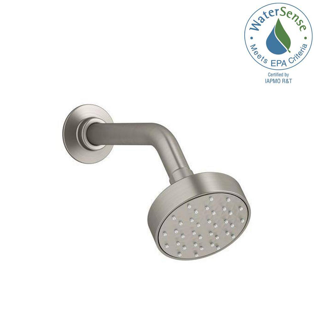 KOHLER Awaken 1-Spray 3.6 in. Single Wall Mount Fixed Shower Head in Brushed Nickel K-72417-BN