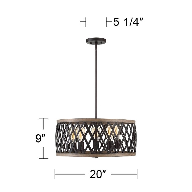 Wide Modern Industrial Drum 5 light Fixture For Dining Room Living House Home