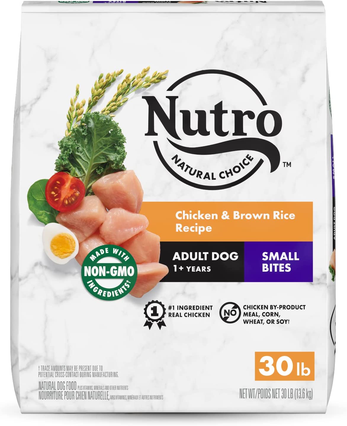 NUTRO NATURAL CHOICE Small Bites Adult Dry Dog Food Chicken and Brown Rice Recipe 30 Pound (Pack of 1)