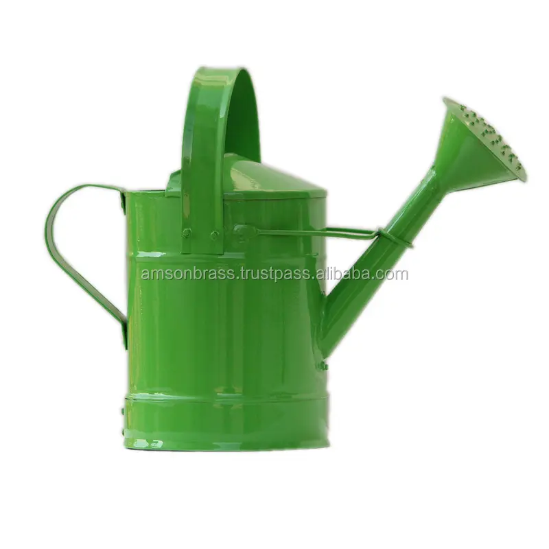 Garden Decoration Metal Iron Yellow Finished Watering Can Embossed Flower Garden Used Metal Watering Can