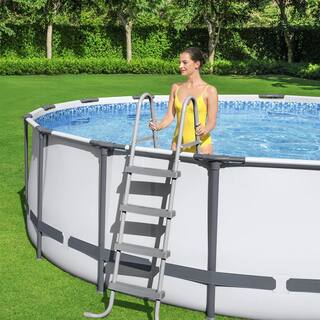 Bestway Pro MAX 16 ft. x 16 ft. Round 48 in. Metal Frame Above Ground Swimming Pool with Pump  Cover 5613AE-BW