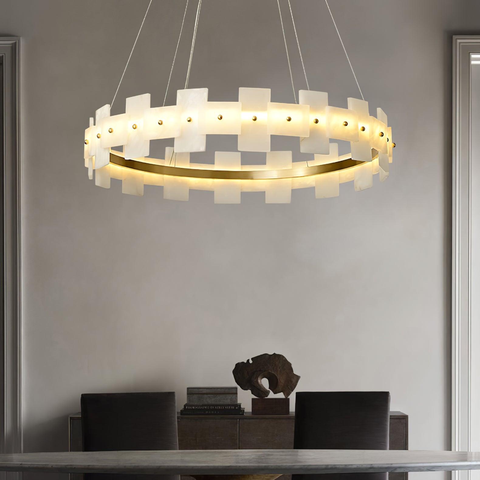 Alabaster Halo Chandelier