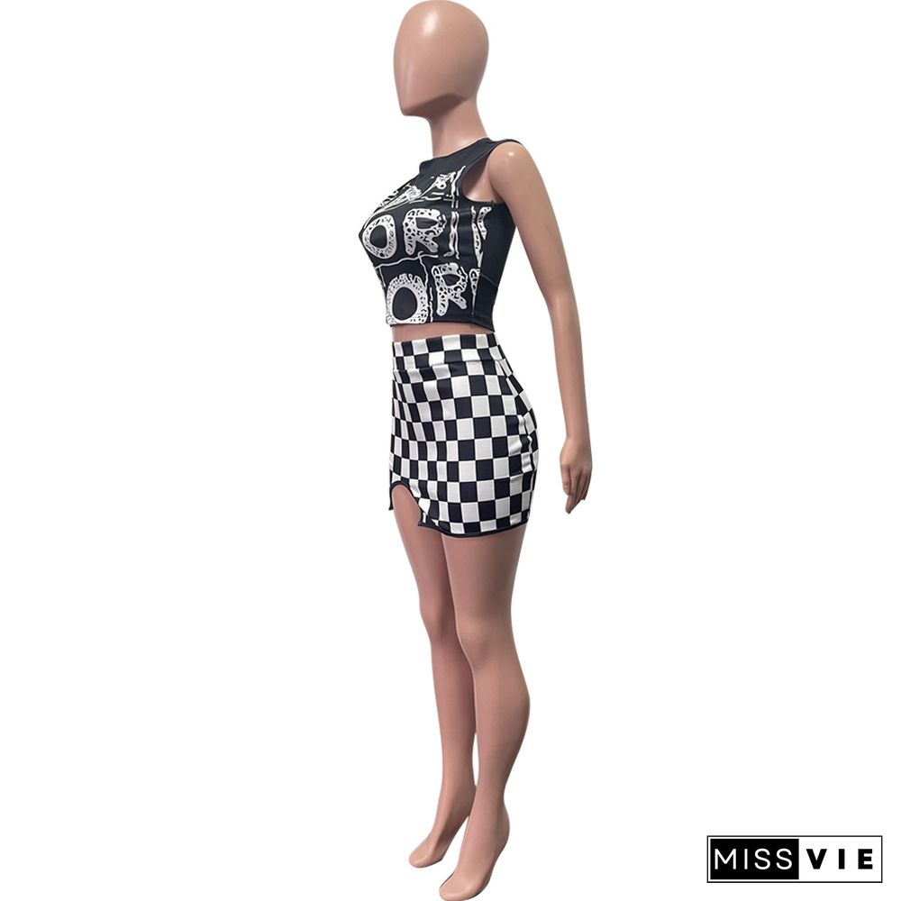 Y2K Street Crop Top and Mini Skirts Two Piece Set