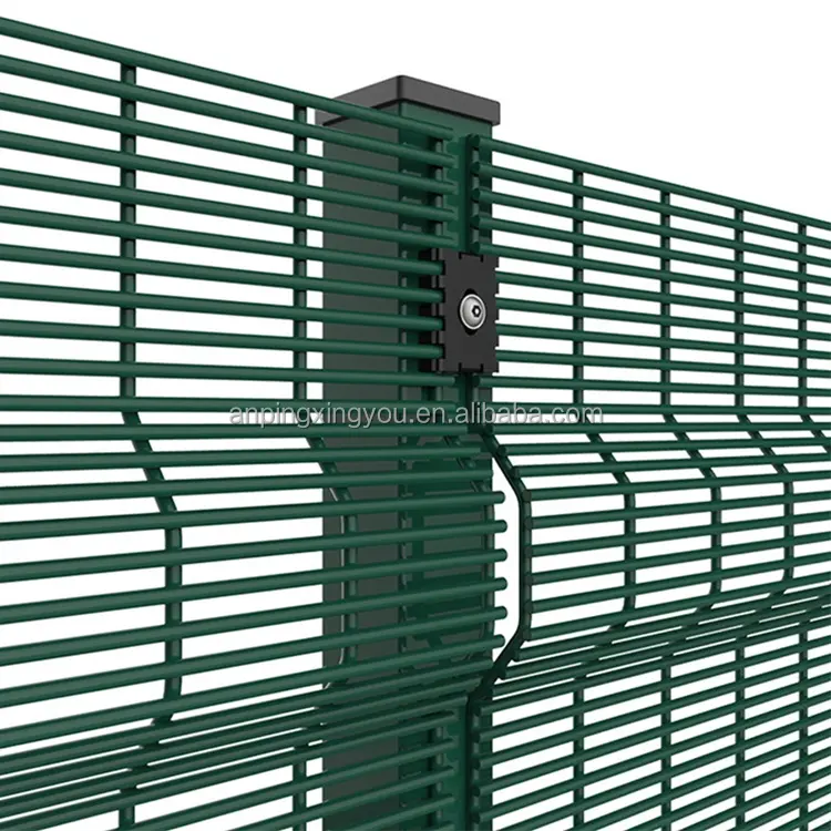 Factory Customized 2.4M height Powder coated 358 anti climb fence for prison farm fence