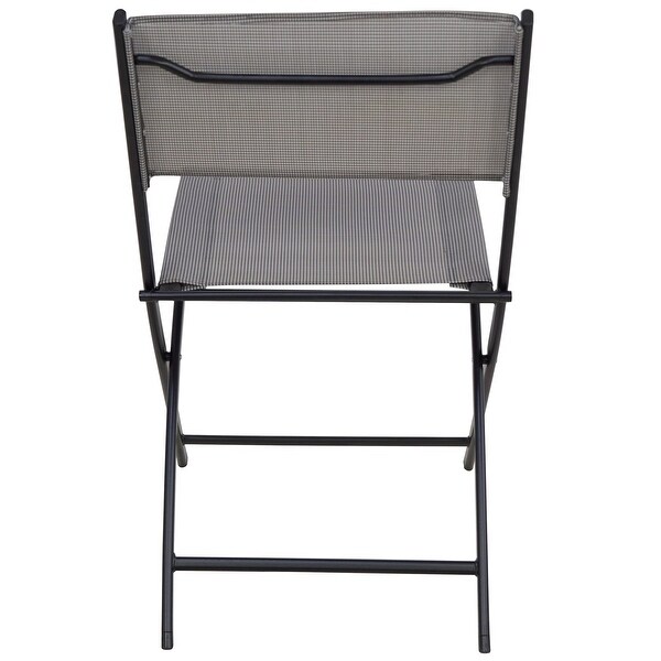 3Piece set Folding Table and two Chair Seats foldable Gray Party Dining Event