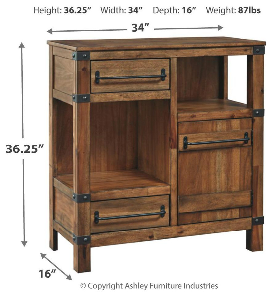 Roybeck Accent Cabinet Light Brown/Bronze   Farmhouse   Accent Chests And Cabinets   by Ashley Furniture Industries  Houzz