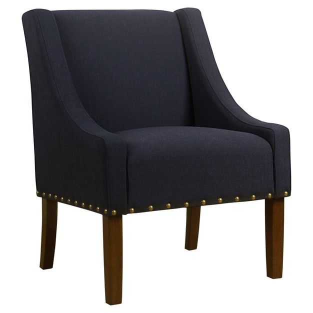 Modern Swoop Accent Chair With Nailhead Trim Homepop