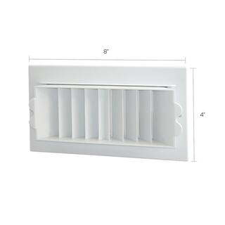 8 in. x 4 in. Plastic 2-Way CeilingSidewall Register RGS84