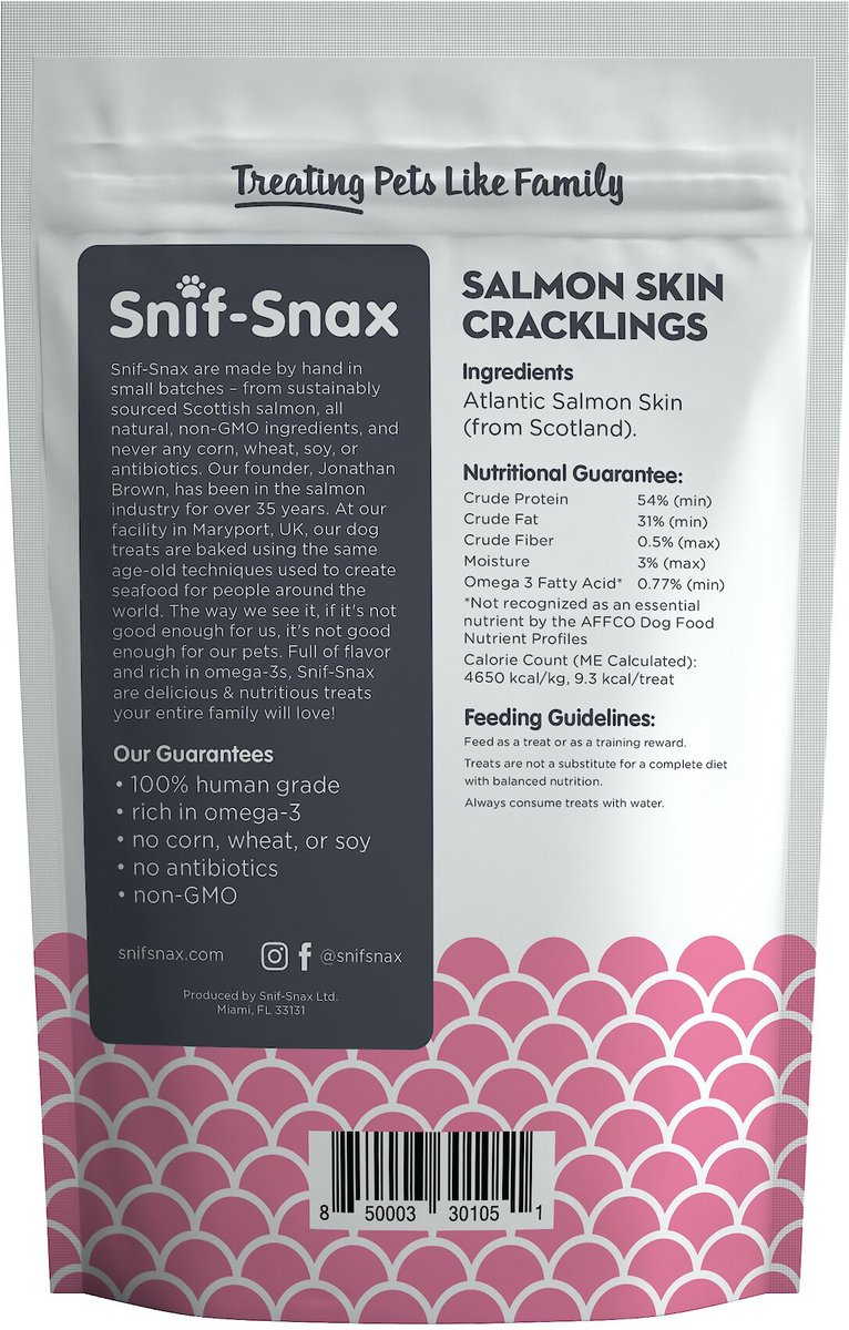 Snif-Snax Smoked Salmon Skin Cracklings Dog Treats