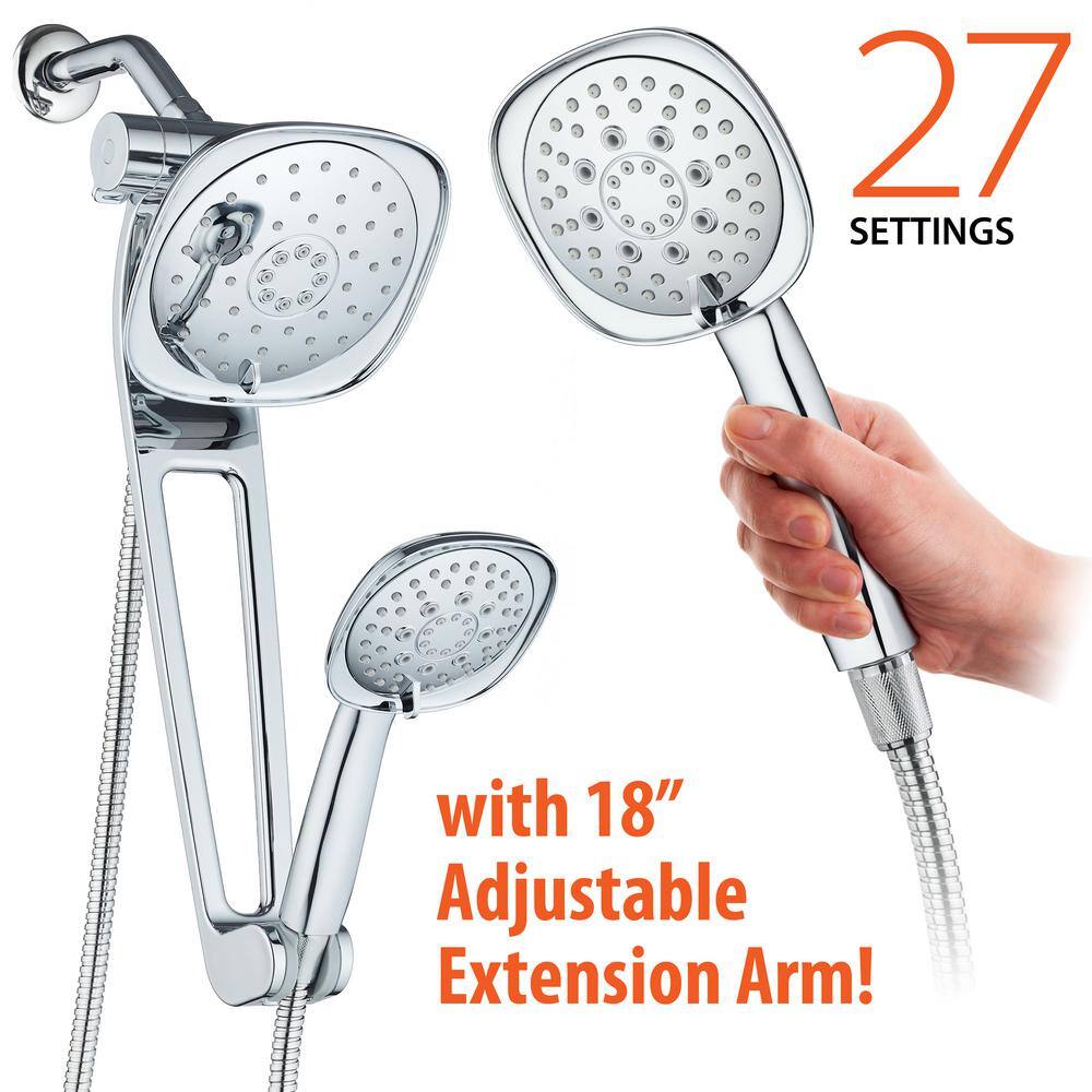 Hotel Spa 27-spray 7.5 in. High PressureDual Shower Head and Handheld Shower Head in Chrome 9784